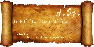 Alföldi Szilárd névjegykártya