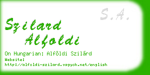 szilard alfoldi business card